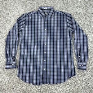 Peter Millar Shirt Mens Large Ryder Cup 2016 Blue Plaid Long Sleeve Golf Seaside